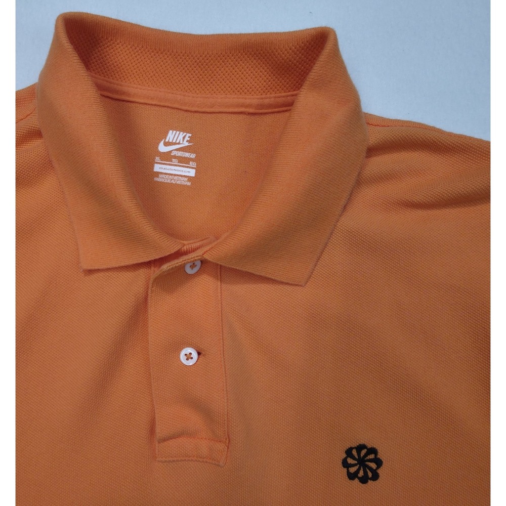 Nike Polo Shirt Mens XL Orange LIMITED USE Pique Short Sleeve Grand Slam Tennis